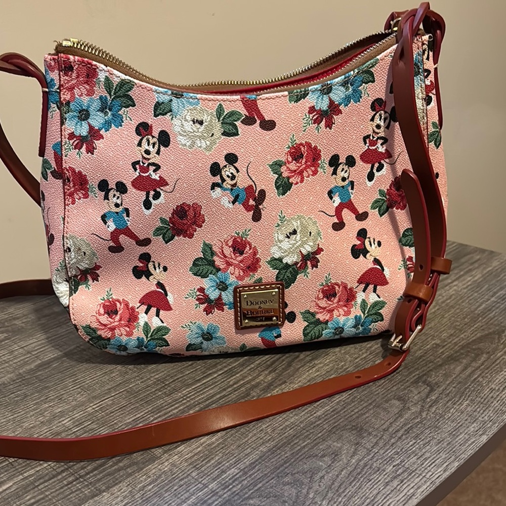 Dooney & Bourke Pink and Red Floral Shoulder Bag Disney
